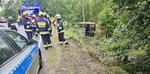 Pijany kierowca ciężarówki wjechał do rowu i spowodował przewrócenie pojazdu